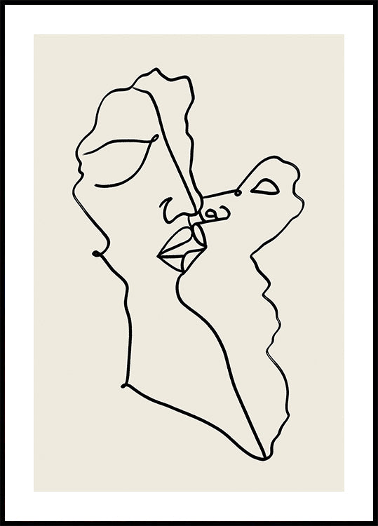 Abstract Faces Intertwined Poster