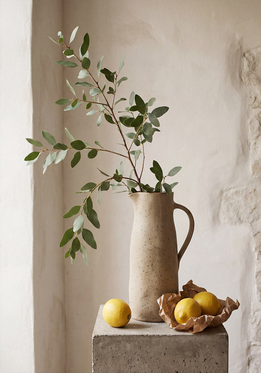 Leafy Branch and Lemons Poster