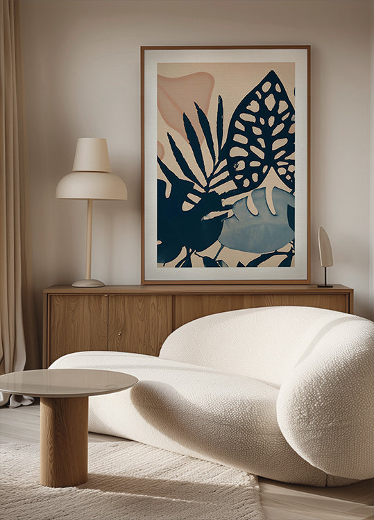 Powder Pink Leaves Poster