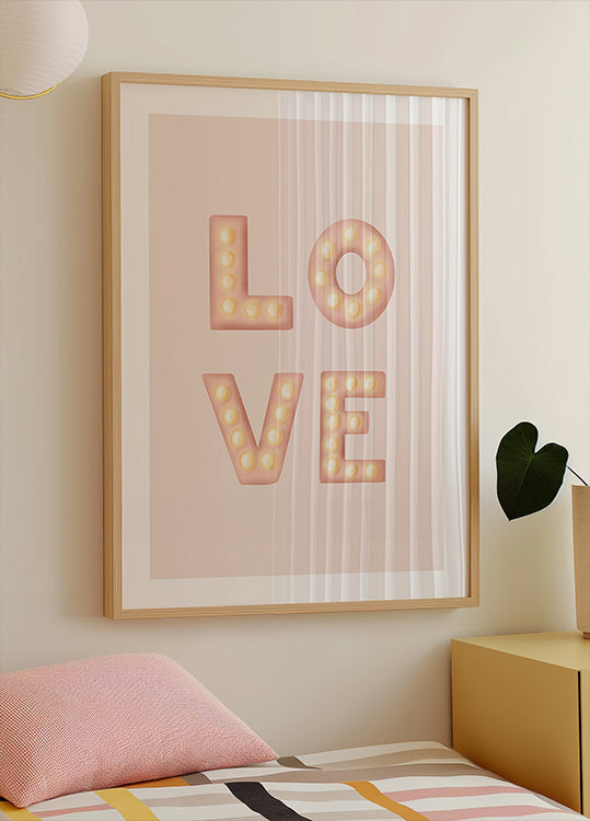 LOVE Light Letters Pink Poster