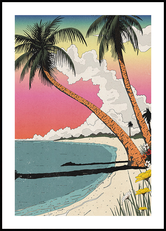 Aloha! Hawaii Tropical Sunset Poster