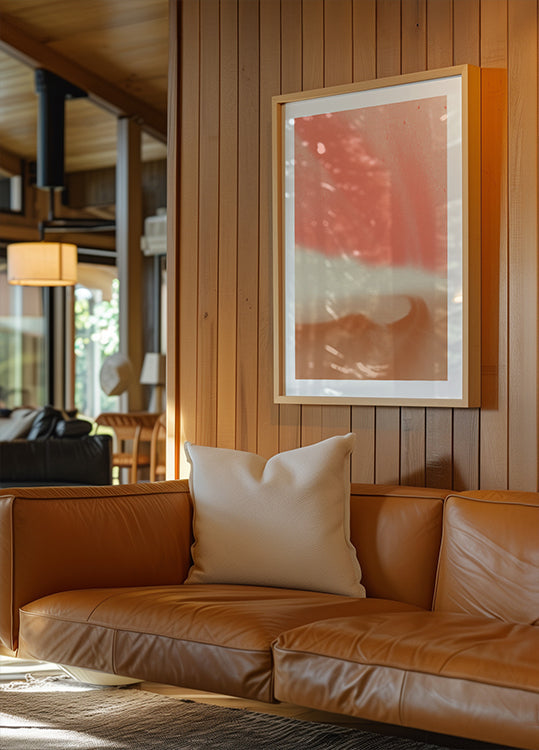 Abstract landscape in soft pastels Poster