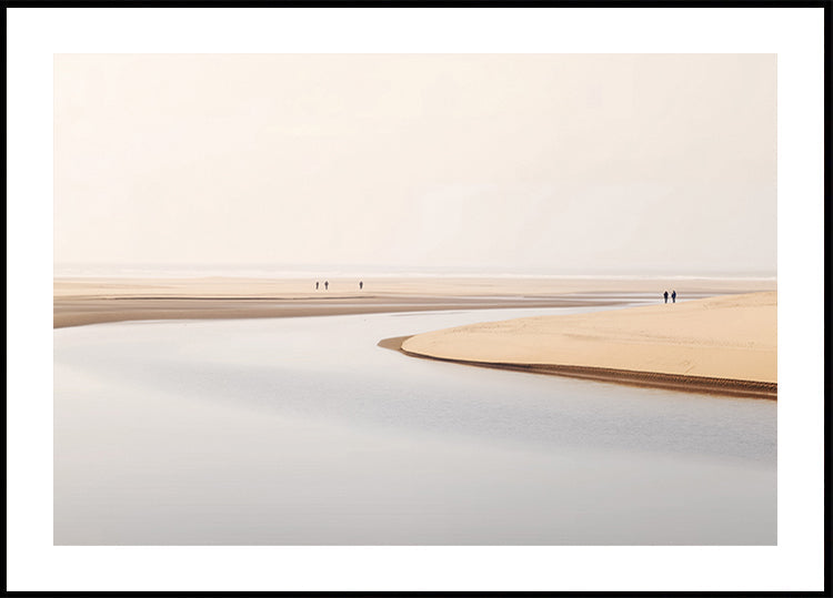 Minimalist Beach with Lone Walker Poster