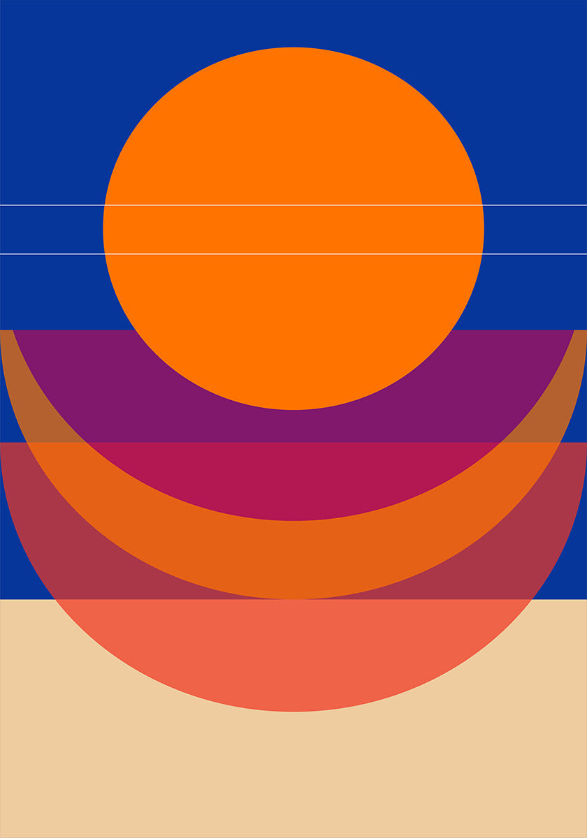 Geometric Sunset Poster