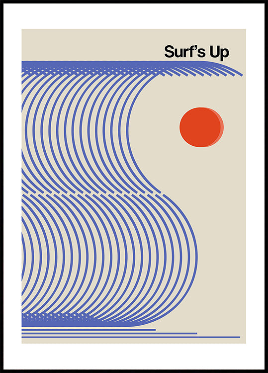 Surf's Up Biscuit Blue Poster