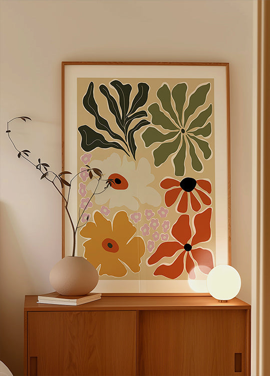 Mid-century bouquet Poster