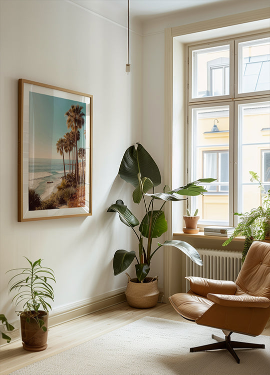 Palm Trees with Blue Sky Poster