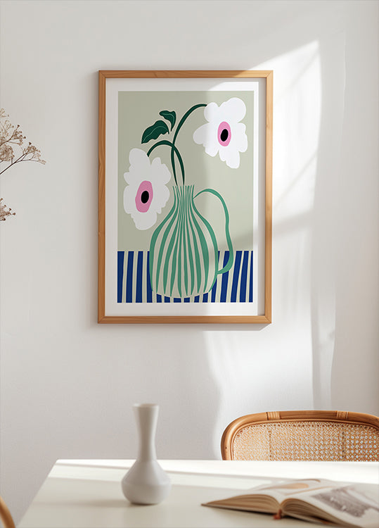 Floral Pottery Delight Poster