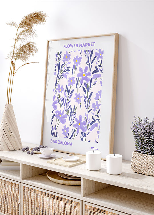 Flower Market Barcelona Poster