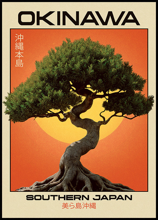 Japanese Okinawa Bonsai Tree Poster