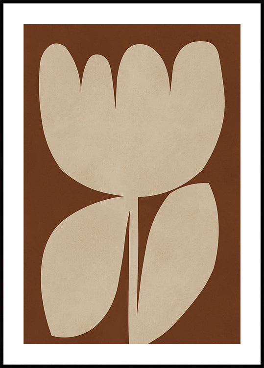Beige Blossom Shapes Poster