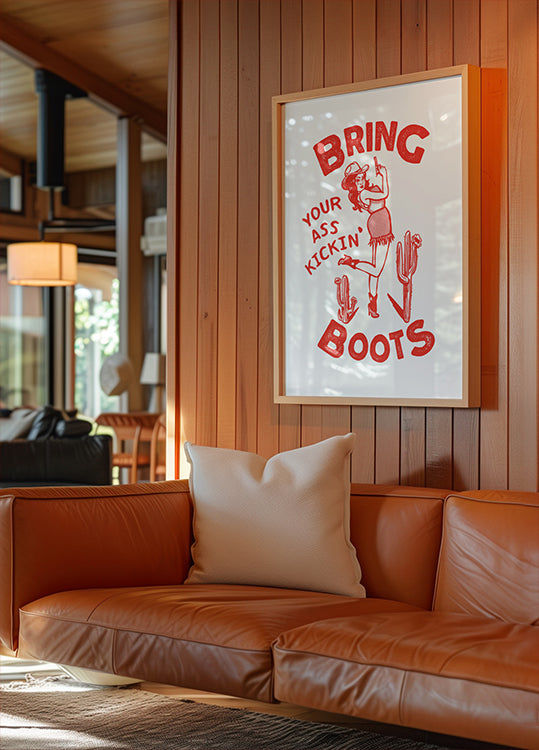 Ass Kicking Boots Funny Western Cowgirl Poster