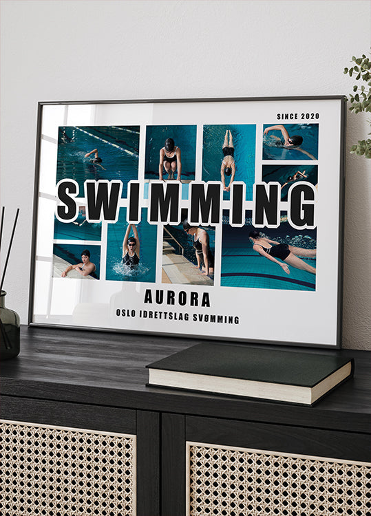 Swimming Photo Collage Personal Poster
