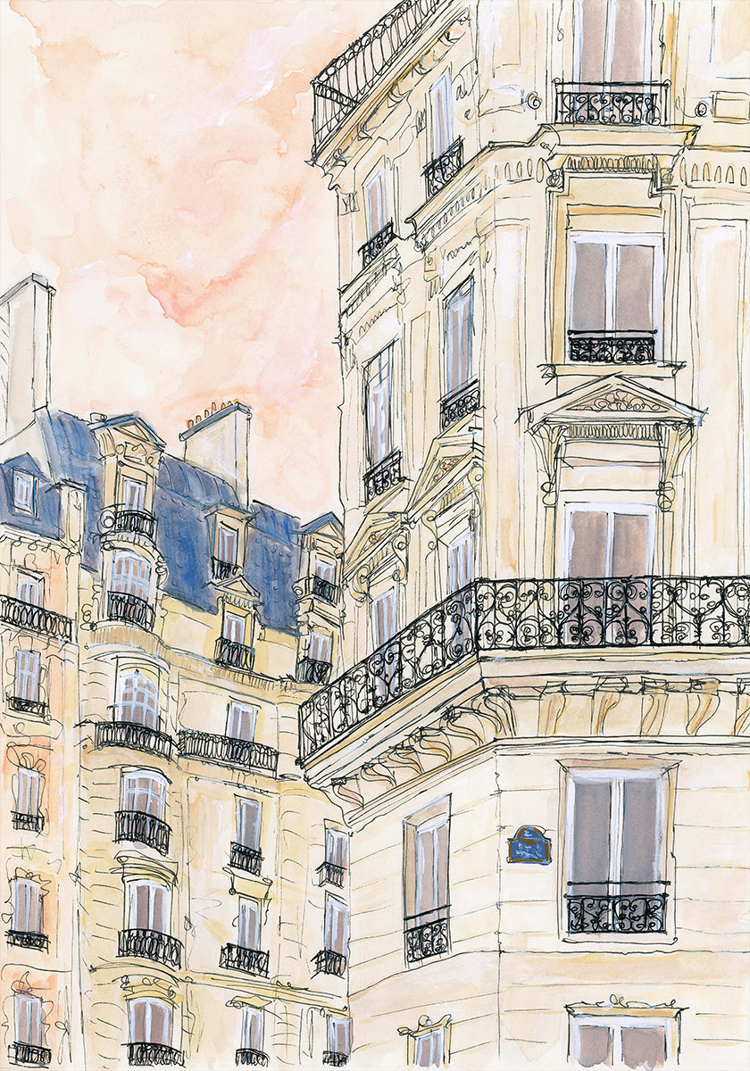 Parisian Street Corner Poster