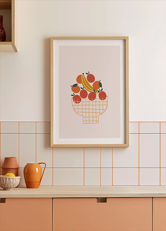 Colorful Fruit Bowl Poster