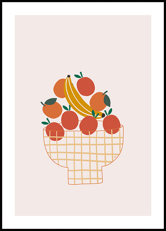 Colorful Fruit Bowl Poster