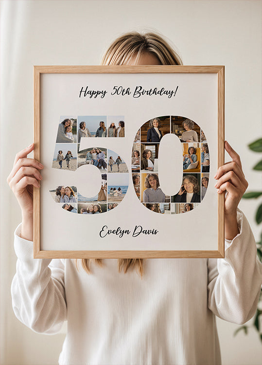 50th Birthday Photo Collage Personal Poster