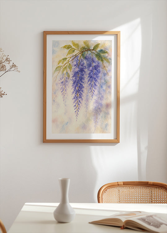 Hanging Wisteria In Soft Pastel Colours Poster