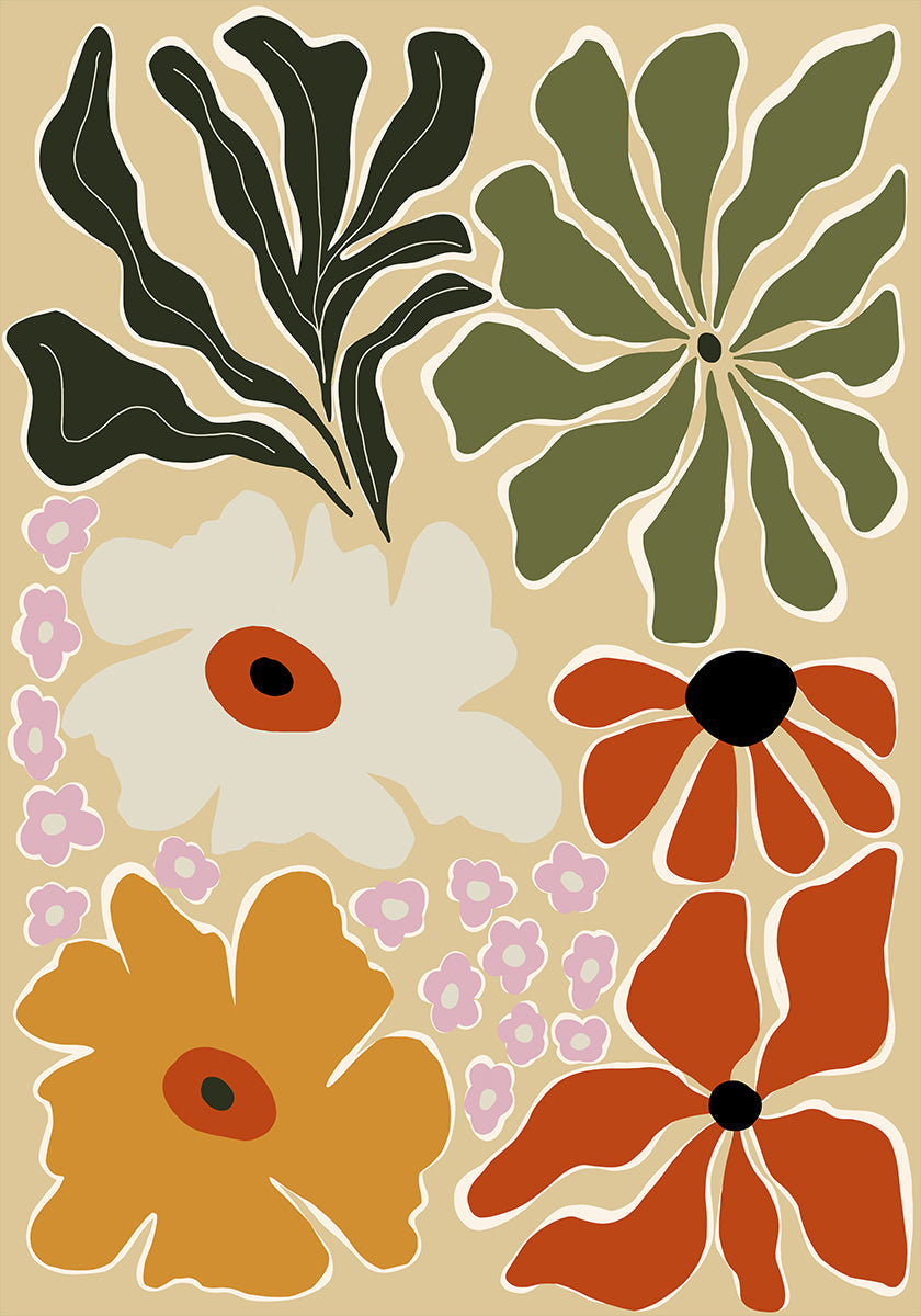 Mid-century bouquet Poster