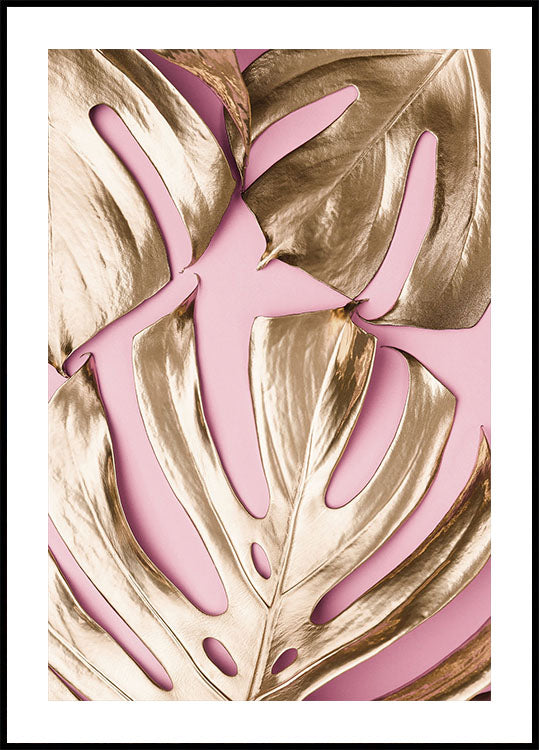 Golden Monstera №4 Poster
