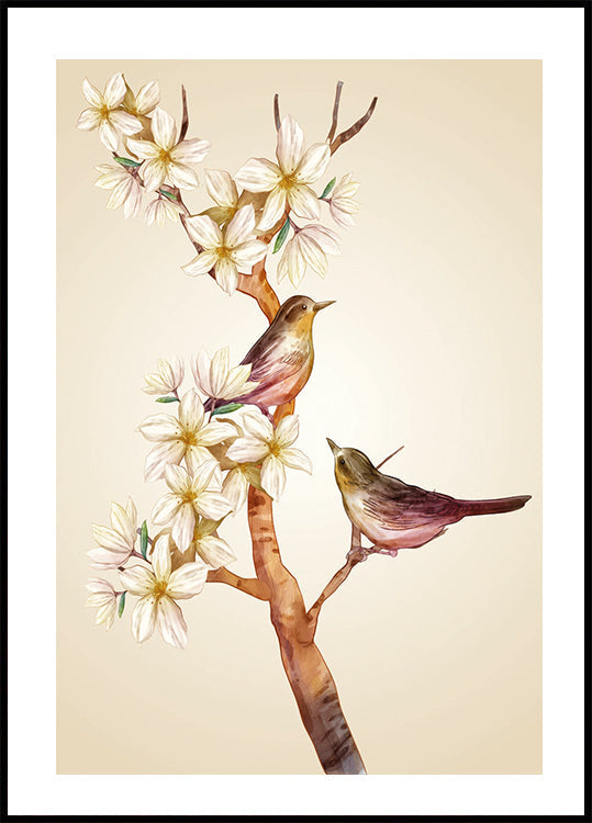 Bird On Branch Poster