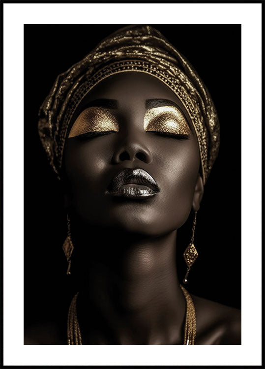 Golden Elegance Visual Art Poster