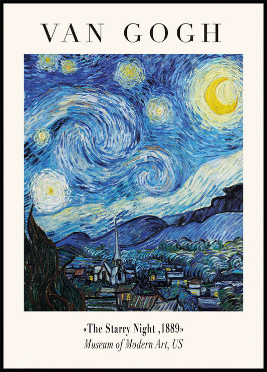 The Starry Night by Van Gogh Poster.