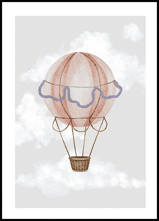 Watercolor Hot Air Balloon Poster