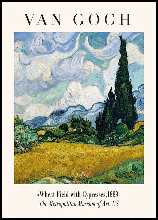 Van Gogh's Wheat Field with Cypresses Poster