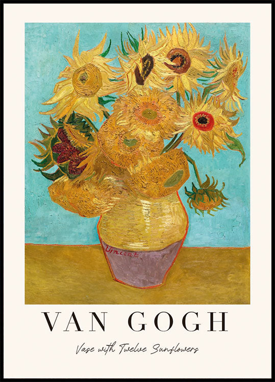 Vase with Twelve Sunflowers Poster