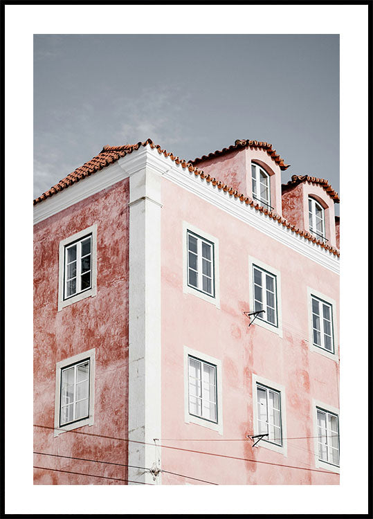 Pink Building in Lisbon Poster