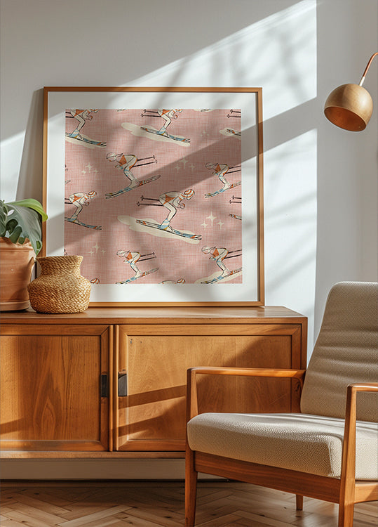 Winter Sports   Retro Vintage Ski Blue.png Poster