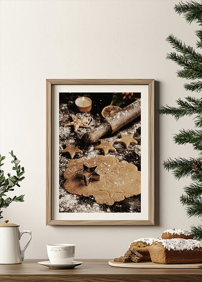 Festive Gingerbread Baking Scene Poster