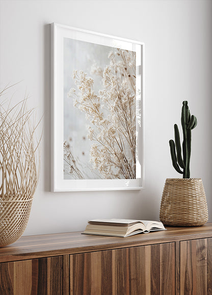 Soft Whispers of Dried Wildflowers in Light Tones Poster