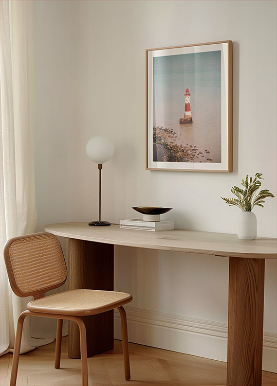 Beachy head lighthouse in England - summer nostalgic travel photography Poster