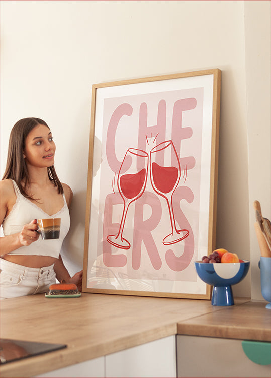 Cheers In Pink Poster