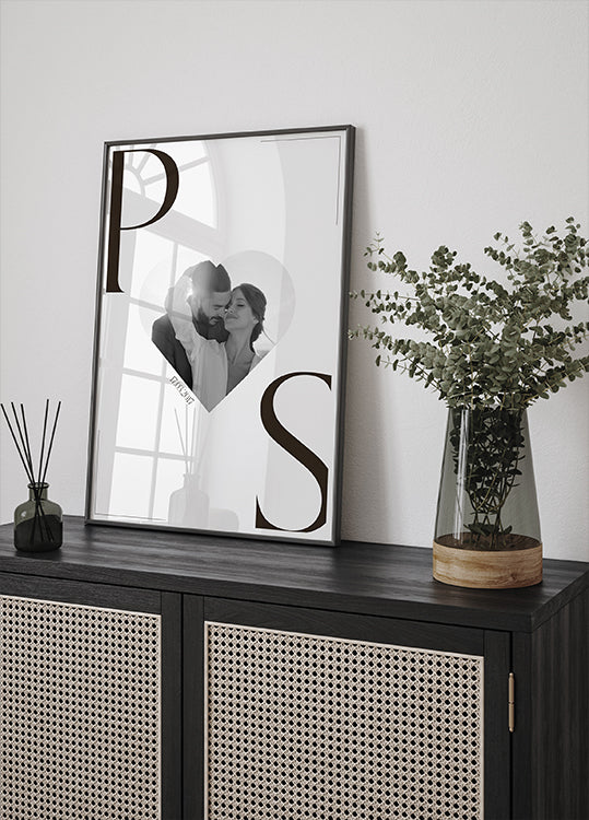 Minimalist Heart Anniversary Date Personalized Poster