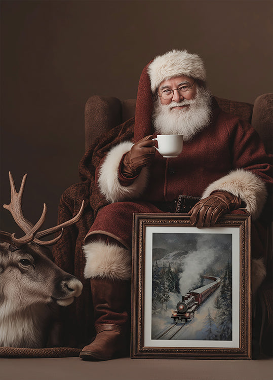 Snowfall Steam Train Poster