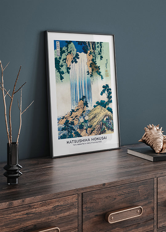 Katsushika Hokusai - Yoro Waterfall in Mino Province Poster