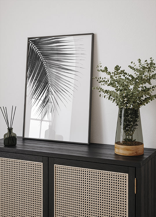 Palm Leaf in Monochrome Poster
