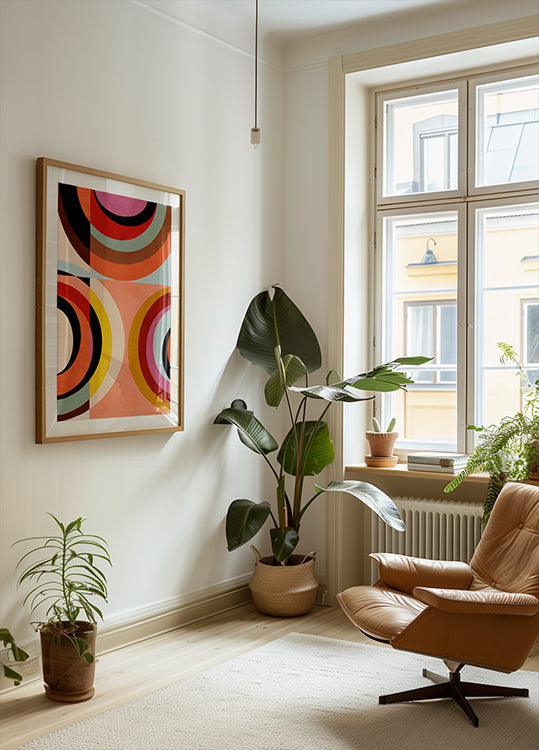 Warm Colors Bauhaus Geometry 3 Poster