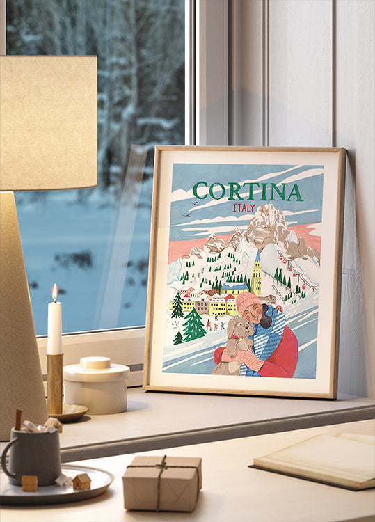 Travel  Woman in Cortina, Italy Poster