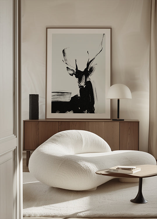 Brushstroke Deer I Poster