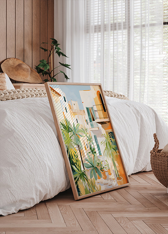 Sunlit Courtyard, Mediterranean terrace Poster