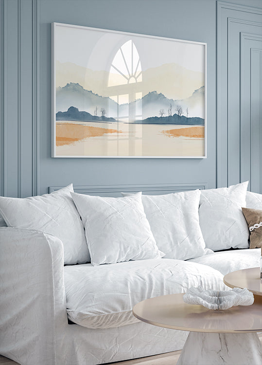 Watercolor Mountain Landscape Poster