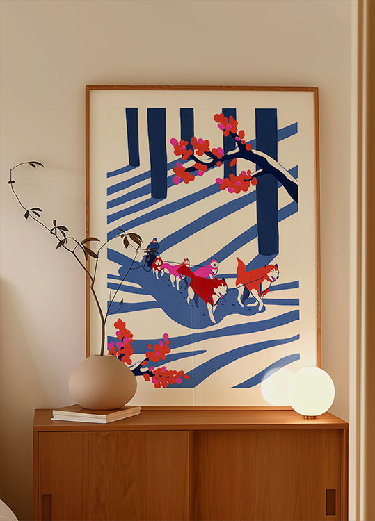 Dog Sled In the Snow Poster