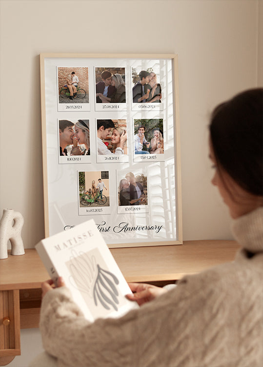 Couple Polaroid Memories, 8 Photo Collage Personlig Poster