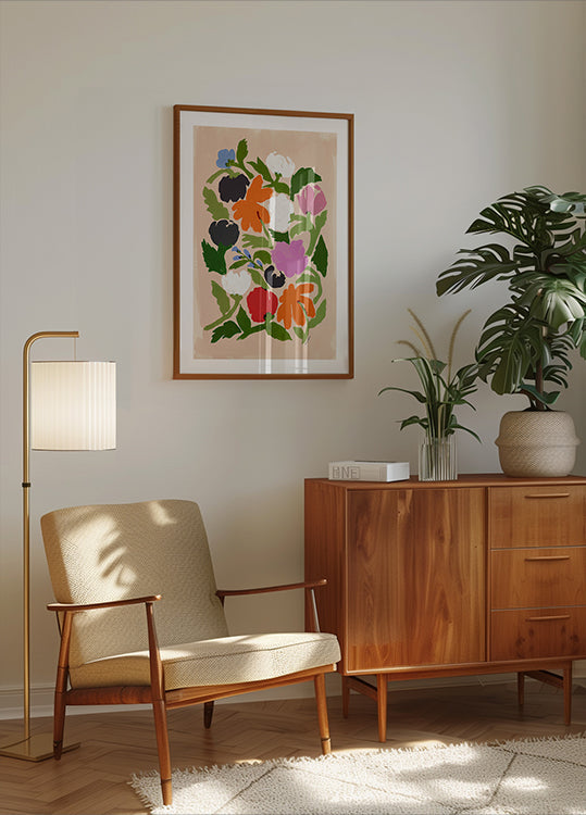 Vibrant Floral  Abstract Flowers Poster