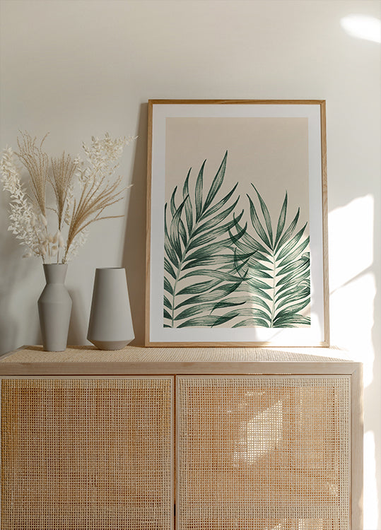 Watercolor Palm Leaf Poster