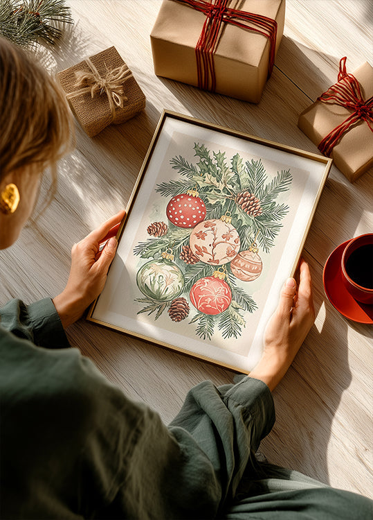 Christmas Ornaments I Poster